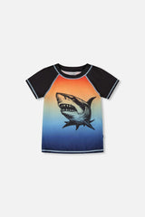 Short Sleeve Rashguard Blue And Orange Gradient