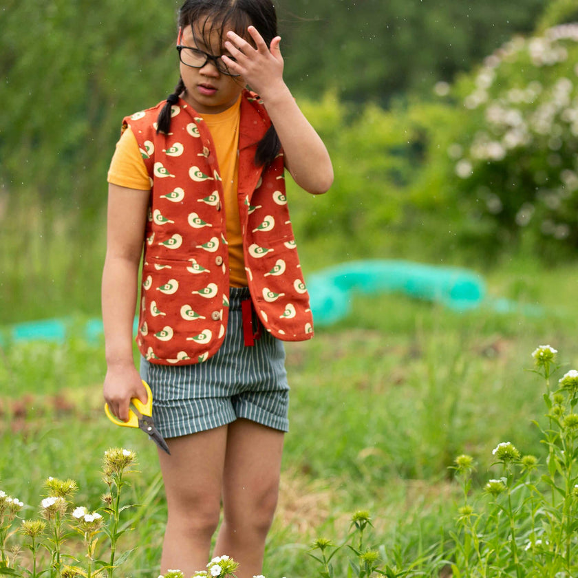 Spring Birds Spring Gilet, Red