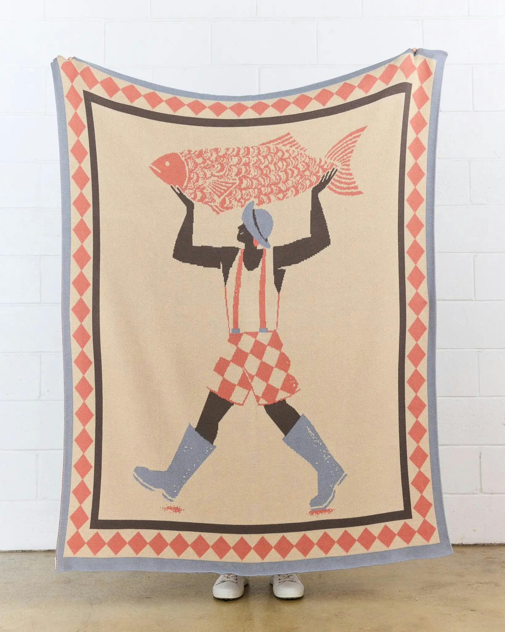 Un Beau Poisson Knit Blanket