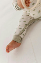 Baby Boy Snap Romper in Miniature Frogs