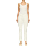 Mara Straight Mid Rise Instasculpt 27" Jeans | White