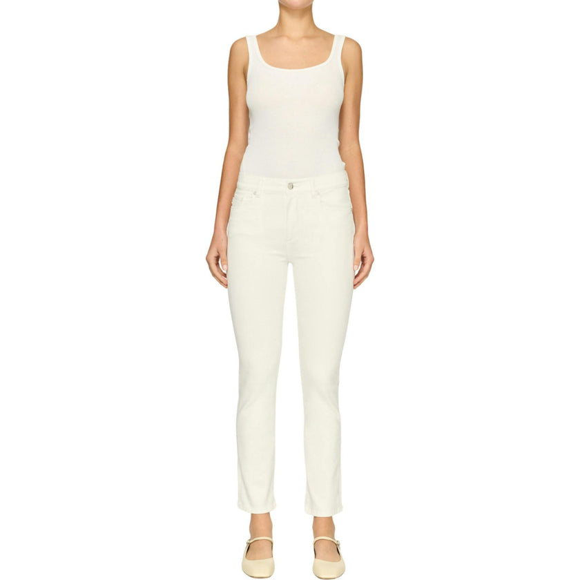 Mara Straight Mid Rise Instasculpt 27" Jeans | White