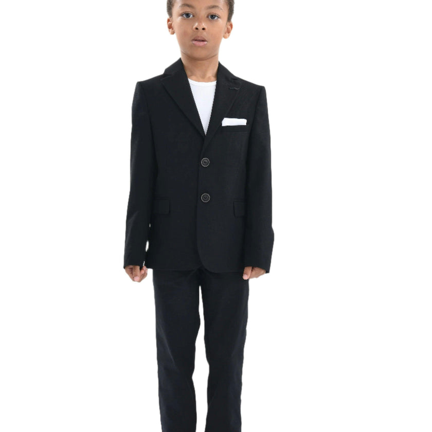 Black Twill Peak Lapel Blazer