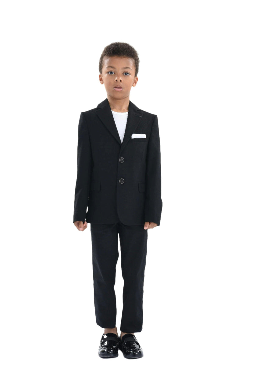 Black Twill Peak Lapel Blazer