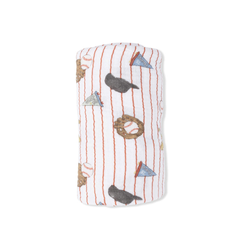 Vintage Baseball Stripe - Swaddle Blanket
