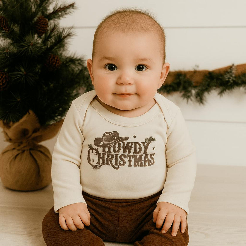 long sleeve graphic bodysuit | howdy christmas