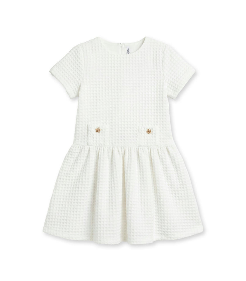 Filly Girl Dress, White Chenille