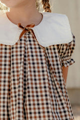 Mini Emery Dress in Chestnut Gingham