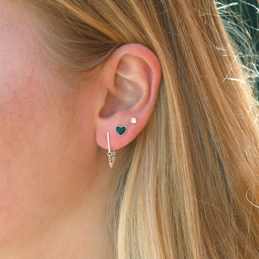 Petite Heart Enamel Stud Earrings