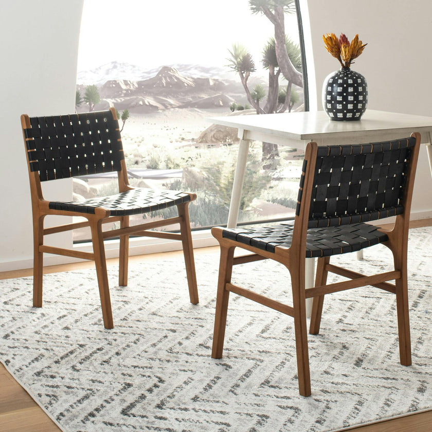 Taika Woven Leather Accent Chair