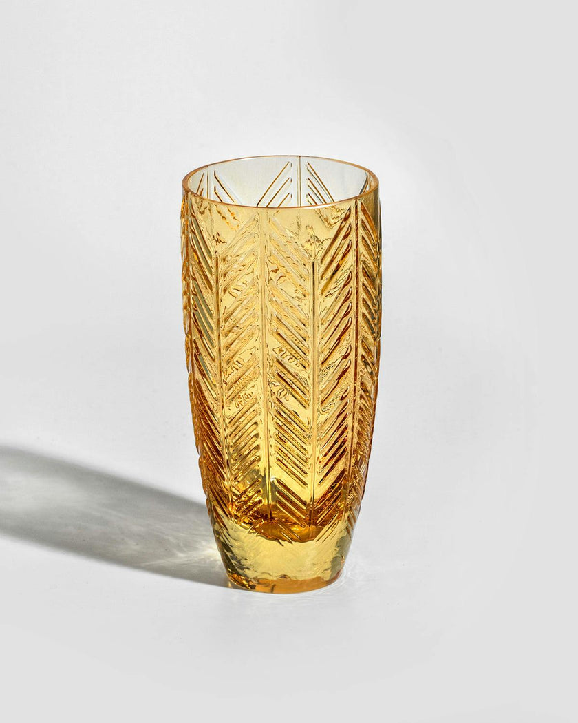 Champagne Glasses ZIG ZAG Set of 6  Amber 11 oz, diam. 2.5", H 5.5"