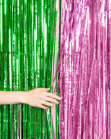 Pink + Green Curtain - pink + green foil curtain