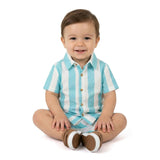 Infant Boys Airy Oxford Set | Green Stripe