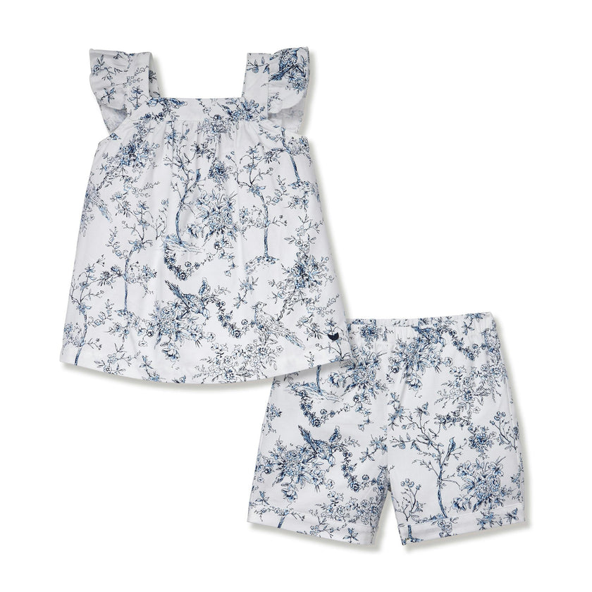 Girl's Twill Clara Short Set in Timeless Toile