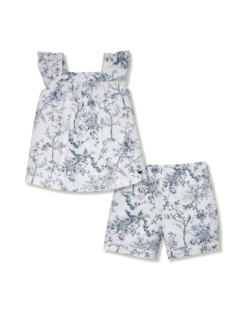 Girl's Twill Clara Short Set in Timeless Toile