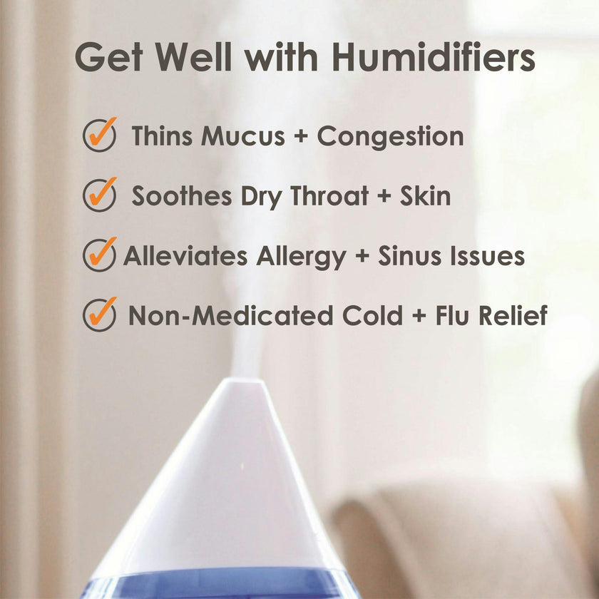 Crane 1 Gallon Drop Shape Cool Mist Humidifier for Nursery