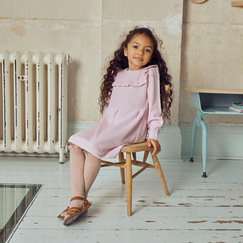 Ruffled Bib Dress| cashmere/ merino