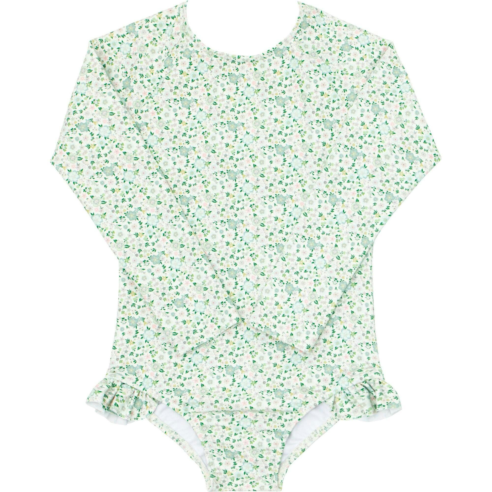 Girls Sea Marsh Floral Rashguard One Piece