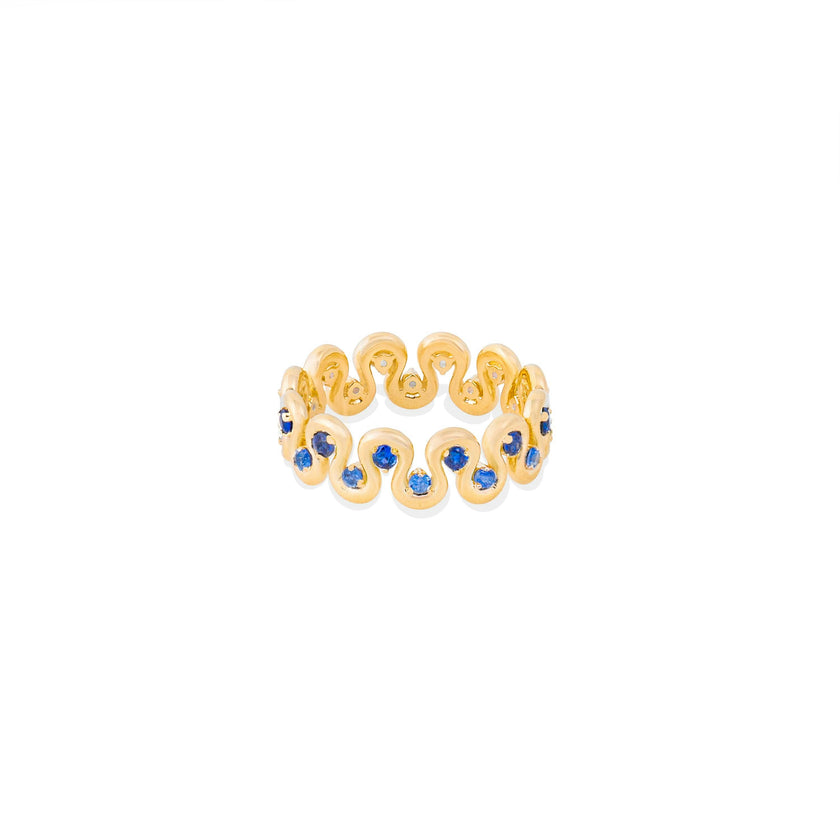 Found Squiggle Ring - Blue Sapphire