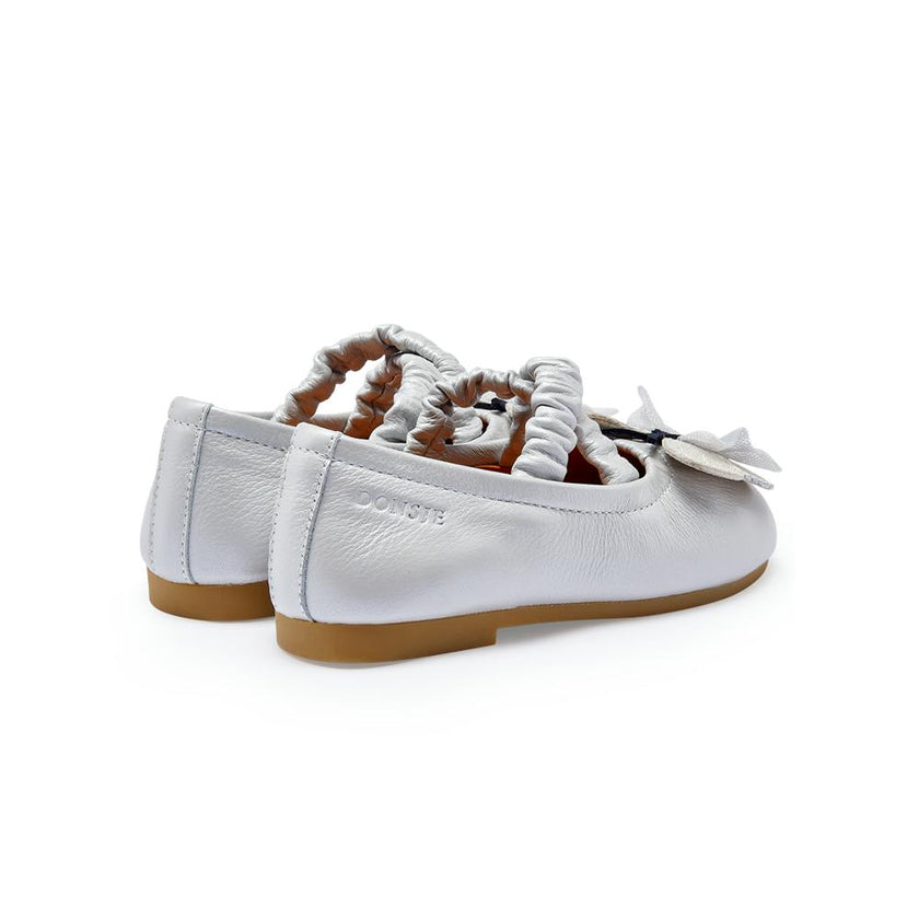 Mileni Ballerinas | Silver Blue Metallic Leather
