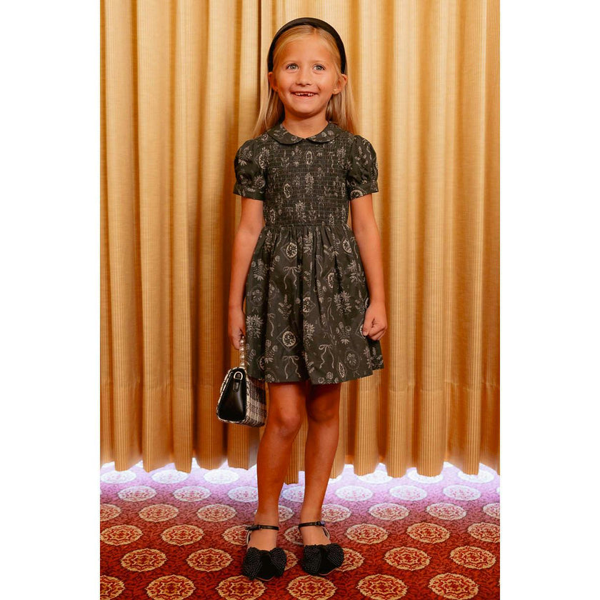 Mini Keegan Dress in Green Vintage Bouquet