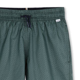 Green Patterned Logo Swimshorts