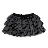 Flocked Bats Halloween Bow Tiered Tutu Skirt
