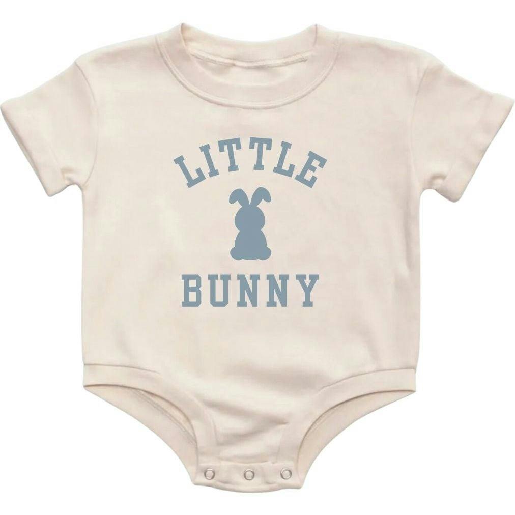 Little Steel Blue Easter Short Sleeve Romper