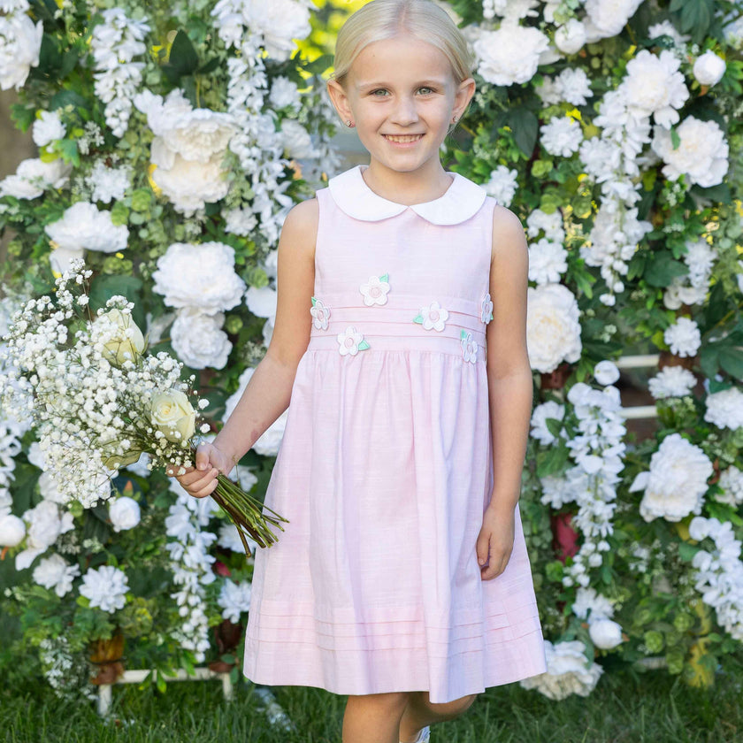 Linen Look Dress With Flowers