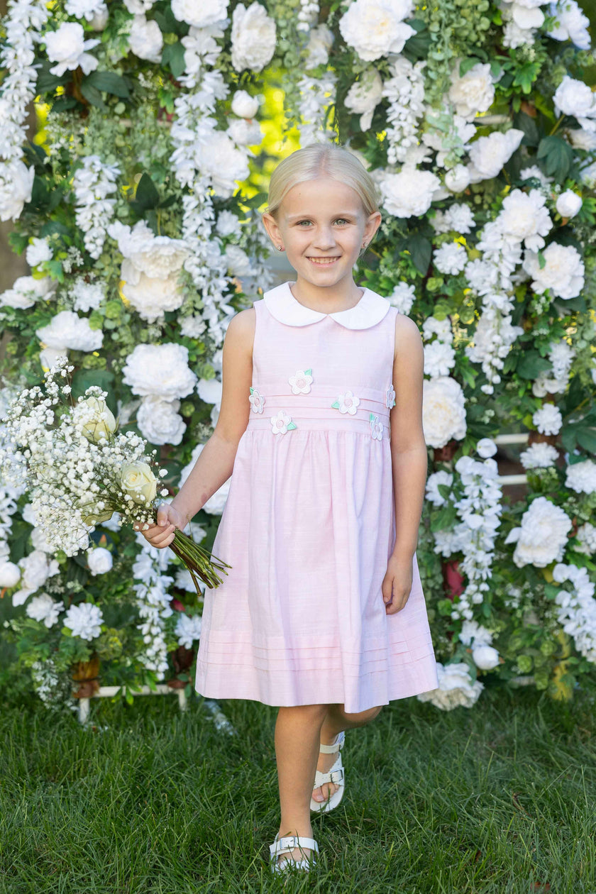 Linen Look Dress With Flowers