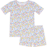 girls jasmine blossom shirt and short pima pajamas set