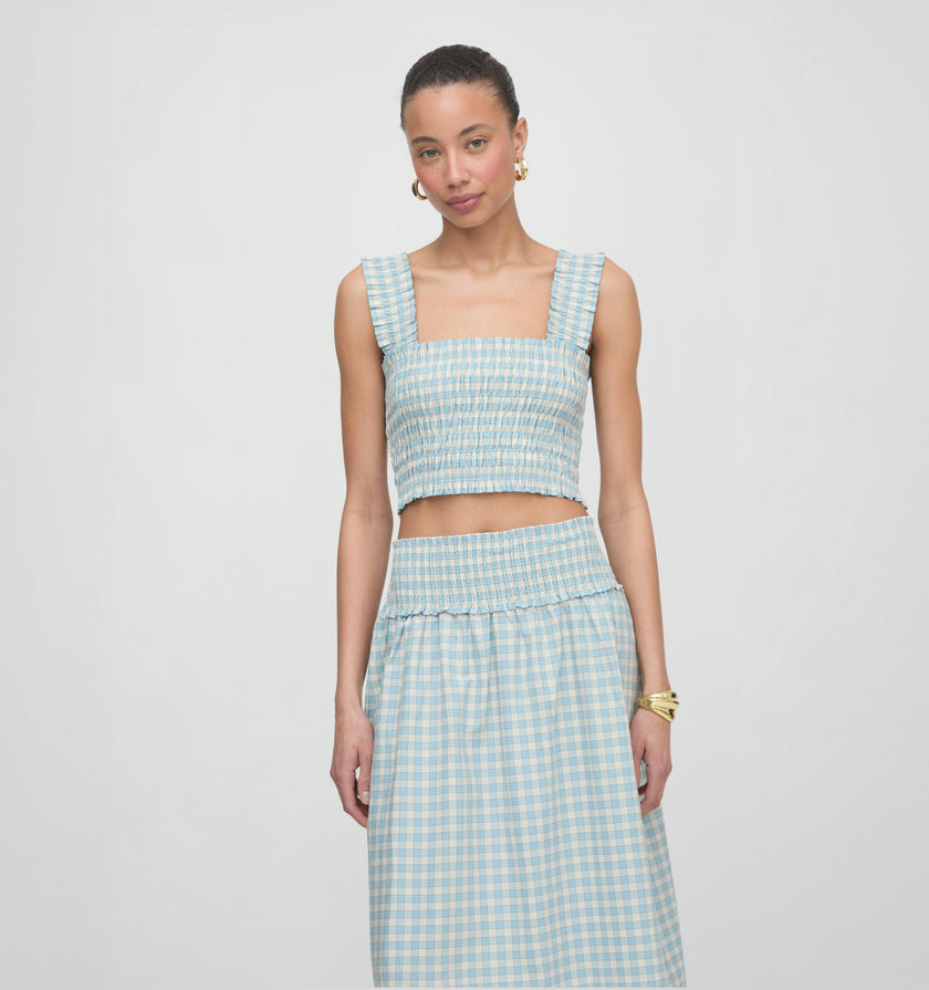 The Azalea Nap Top - Blue/Red Gingham