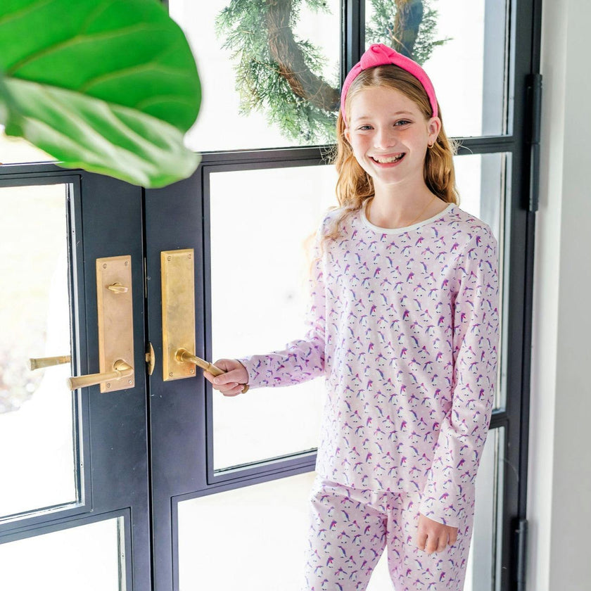 Millie Girls' Pant Set Penguin Party Pink