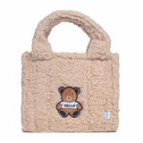 Sherpa Tote Bag – Cozy, Colorful & Convertible with Matching Coin Purse, Teddy Bear