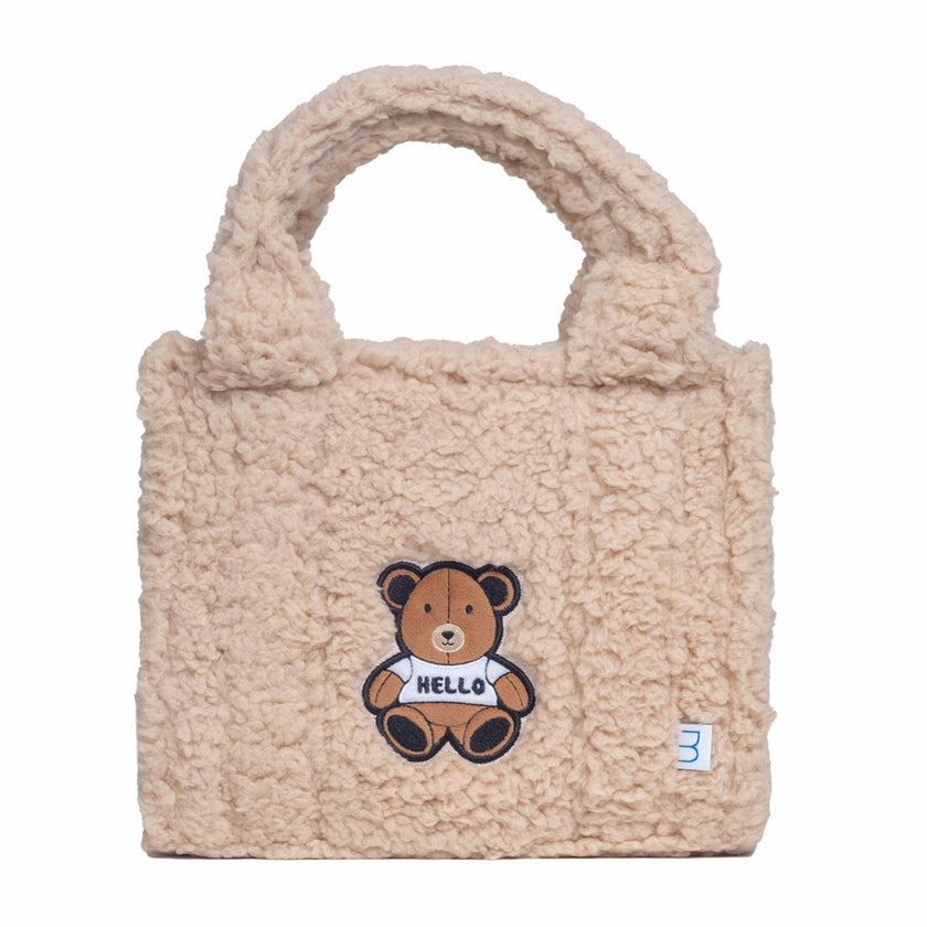 Sherpa Tote Bag – Cozy, Colorful & Convertible with Matching Coin Purse, Teddy Bear