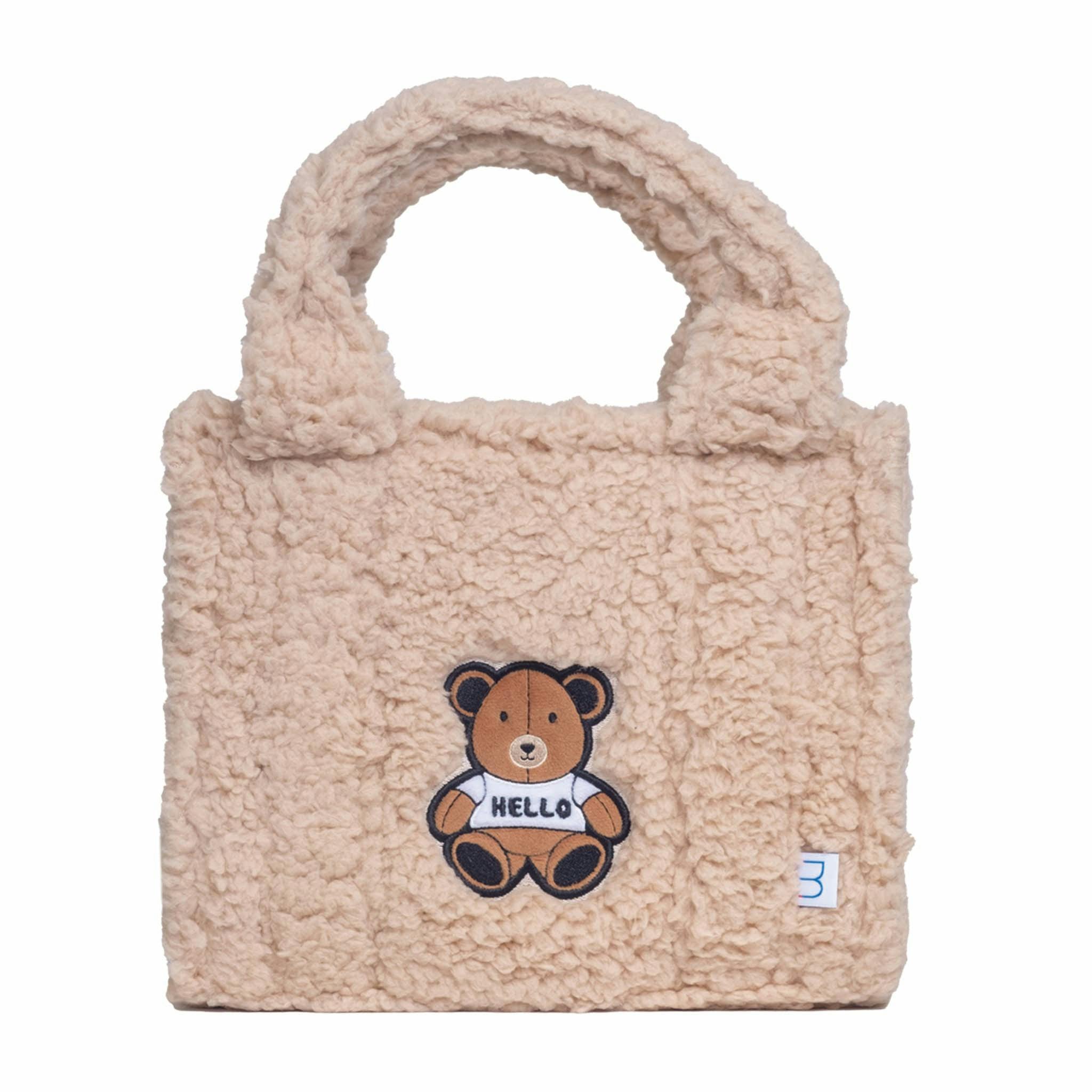 Sherpa Tote Bag – Cozy, Colorful & Convertible with Matching Coin Purse, Teddy Bear