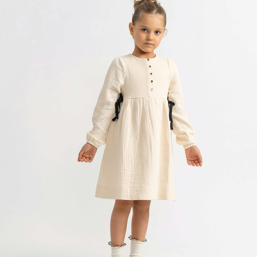 Woven Ribbon Dress Black