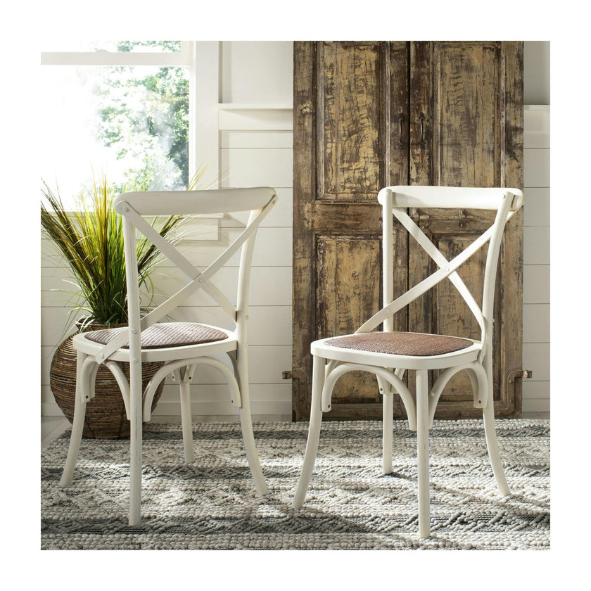 Set of 2 Franklin X Back Farmhouse Chairs