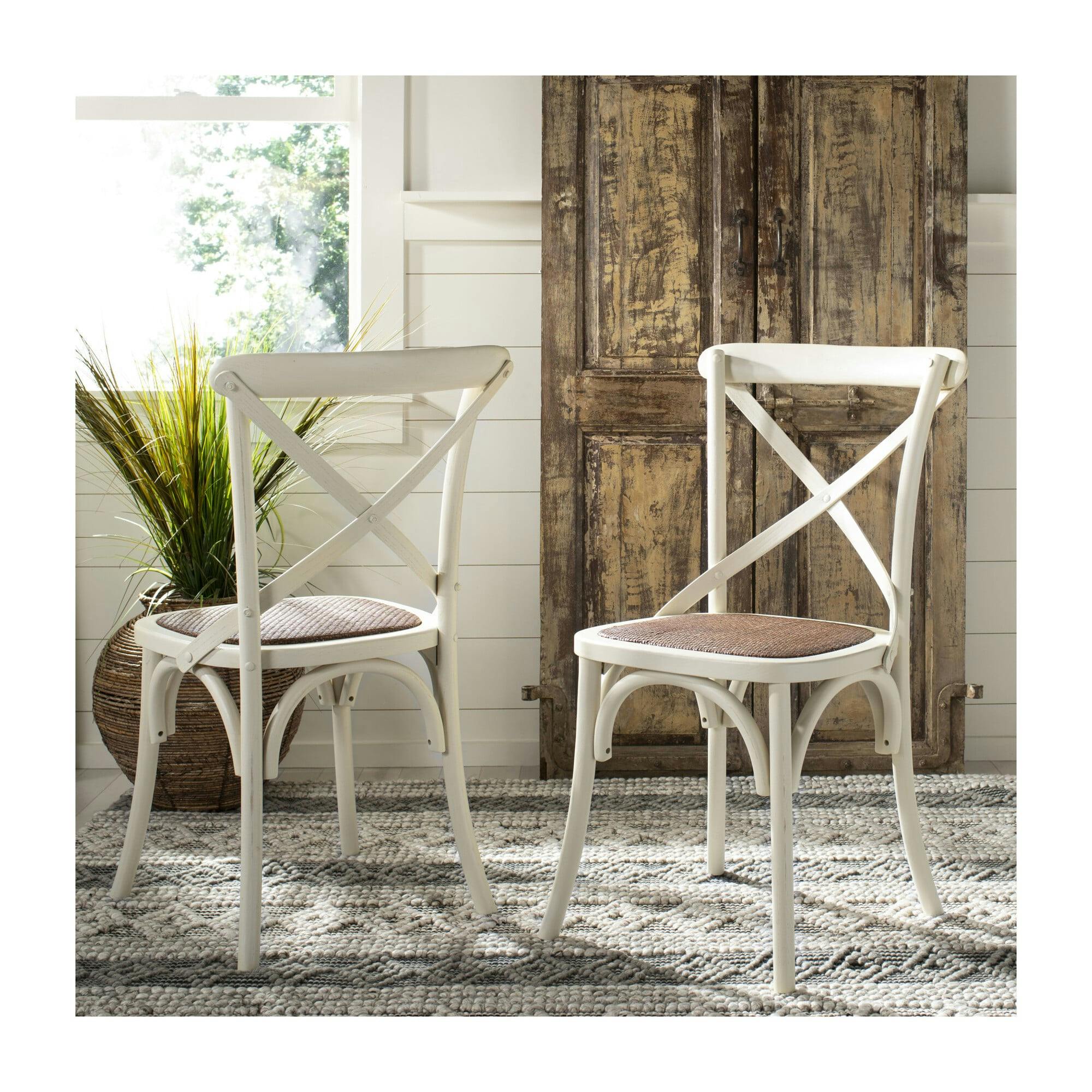 Set of 2 Franklin X Back Farmhouse Chairs