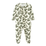 Pine Brushed Ruffle Footed Romper