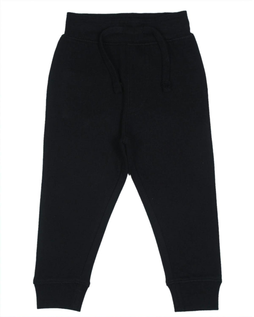 Kids Fleece Lined Jogger Pants - Black
