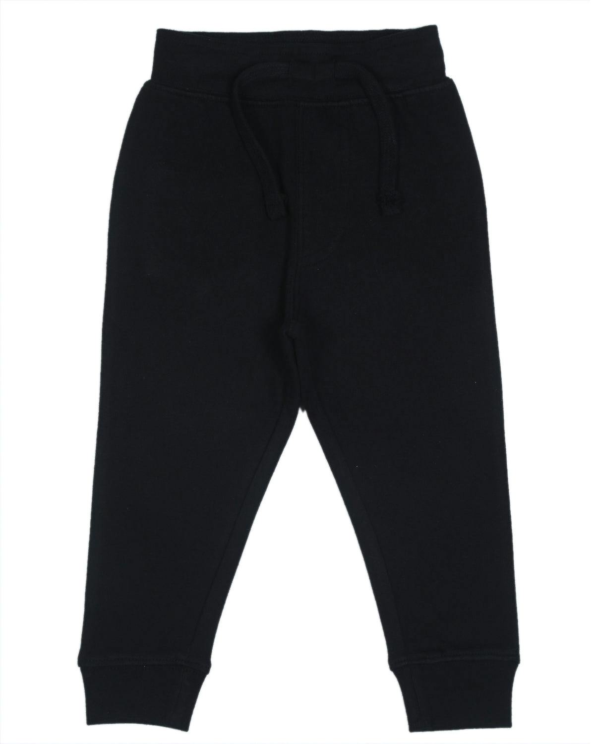 Kids Fleece Lined Jogger Pants - Black