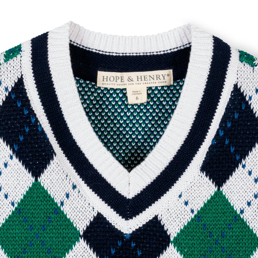 Organic Argyle Sweater Vest