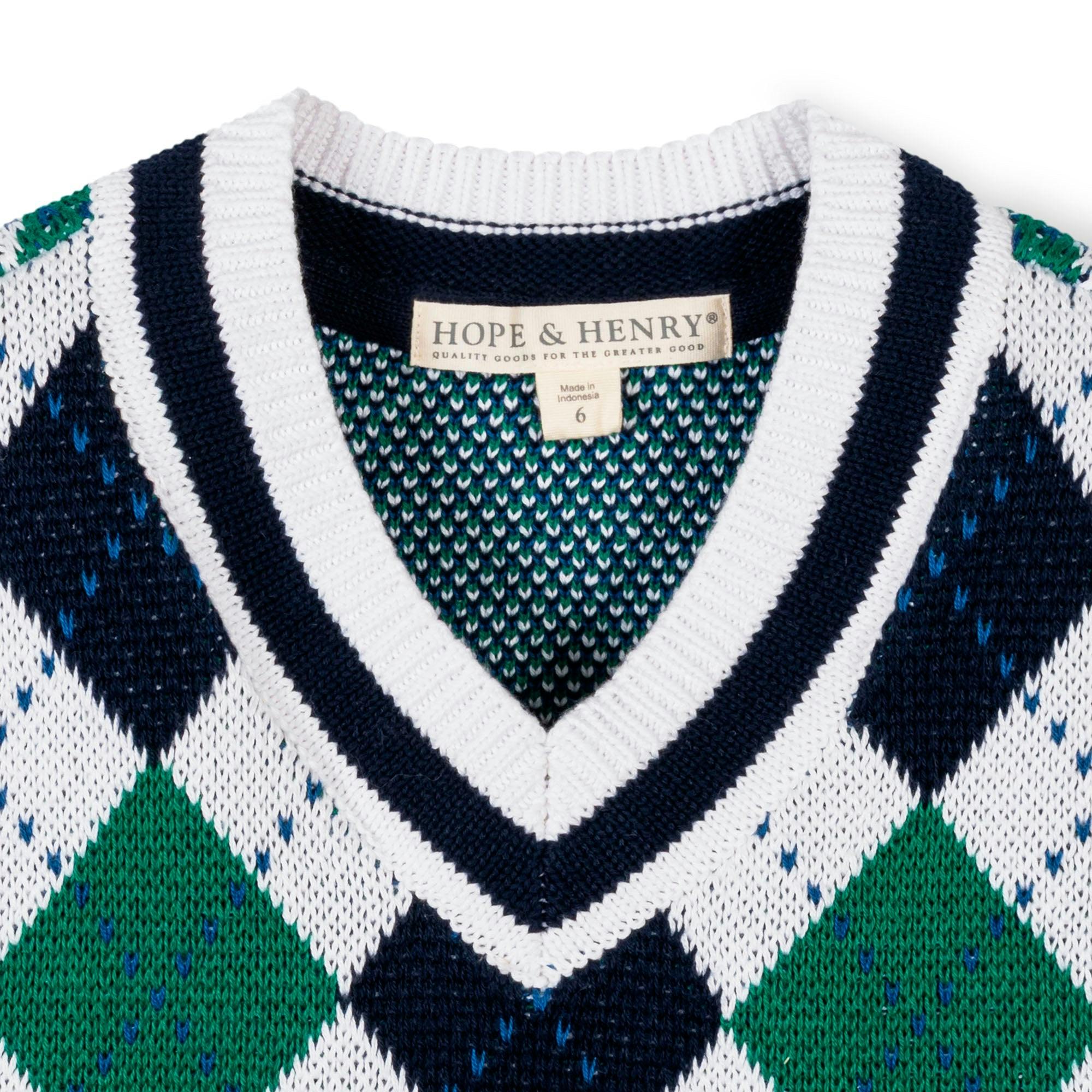 Organic Argyle Sweater Vest