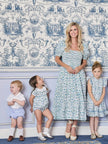 Nicky Hilton x La Coqueta Blue Bow Floral London Women Long Dress