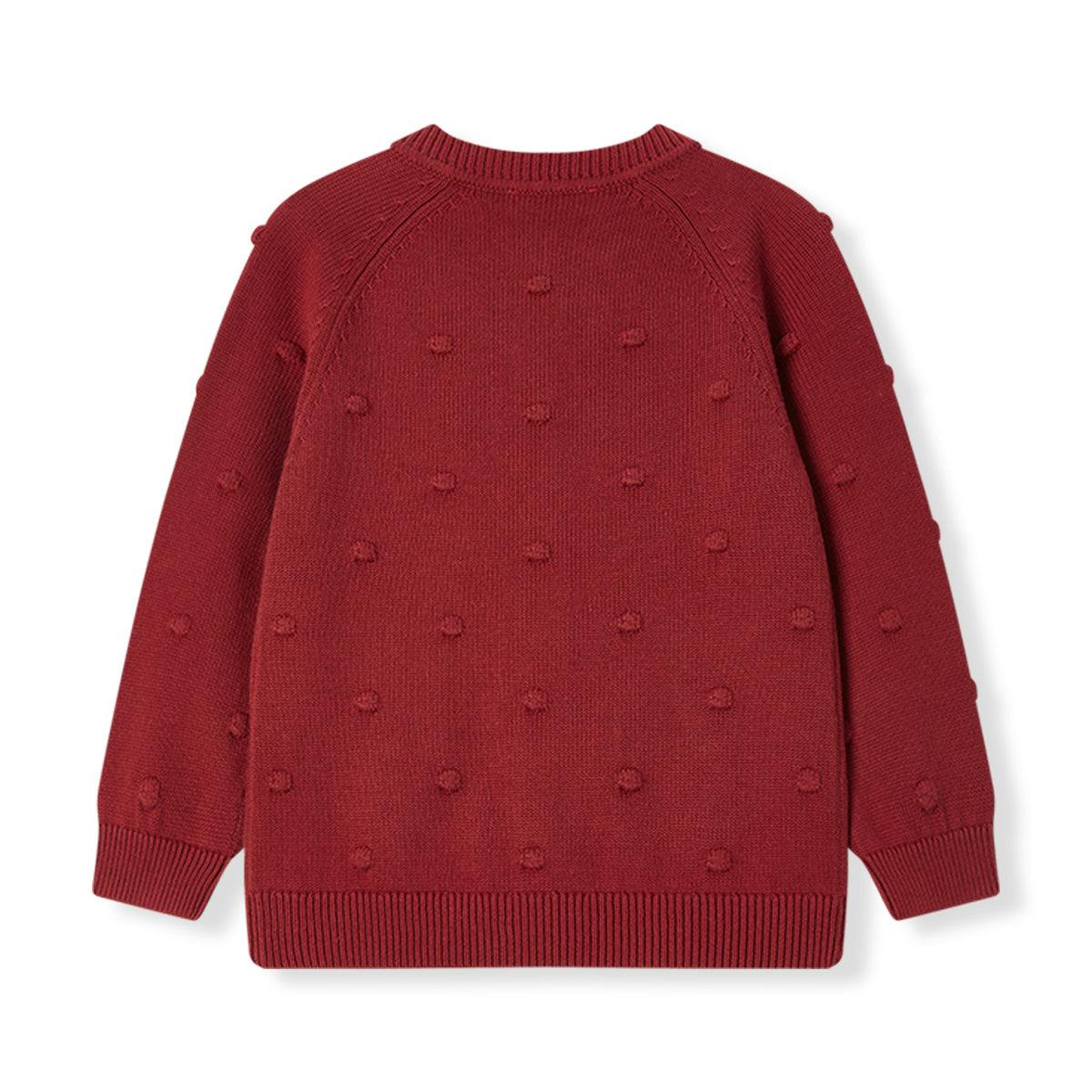 Wine Knit Popcorn Cardigan