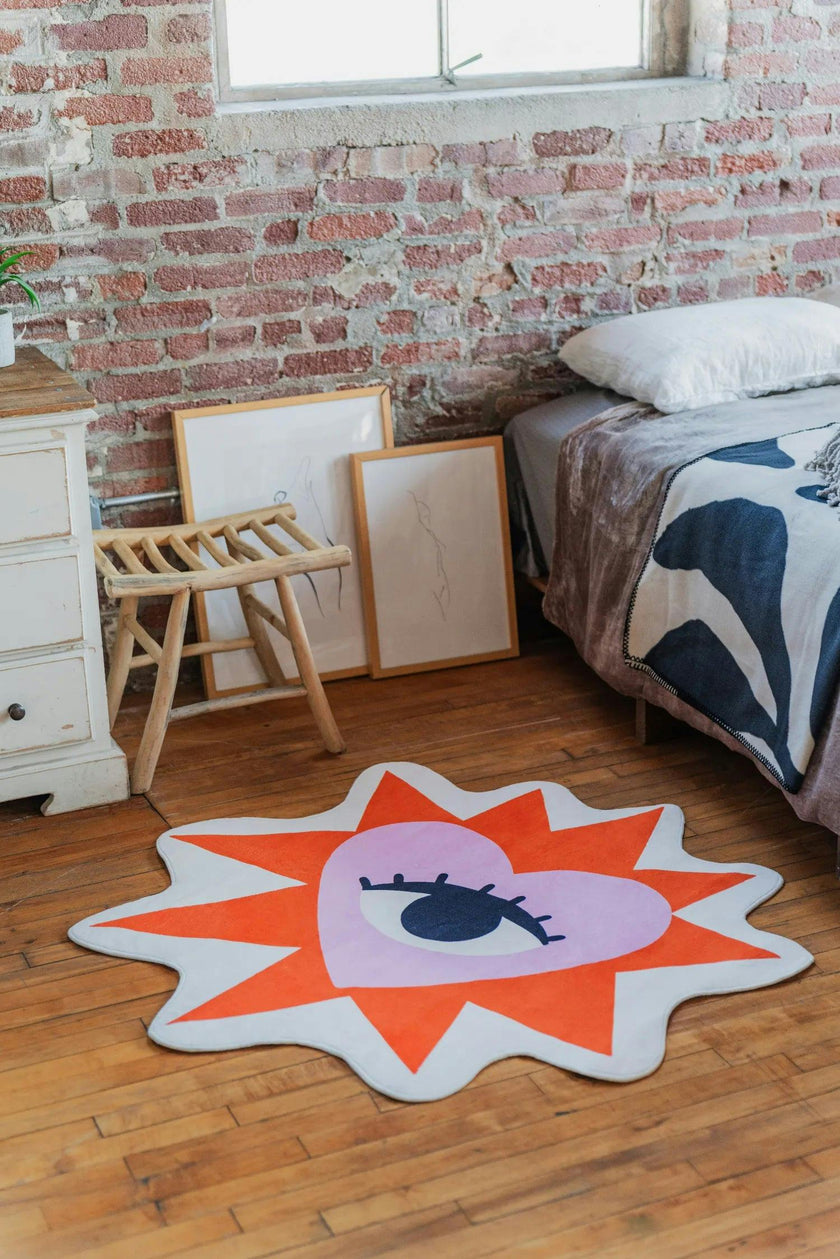 Heart Eye Rug by Megan Roy