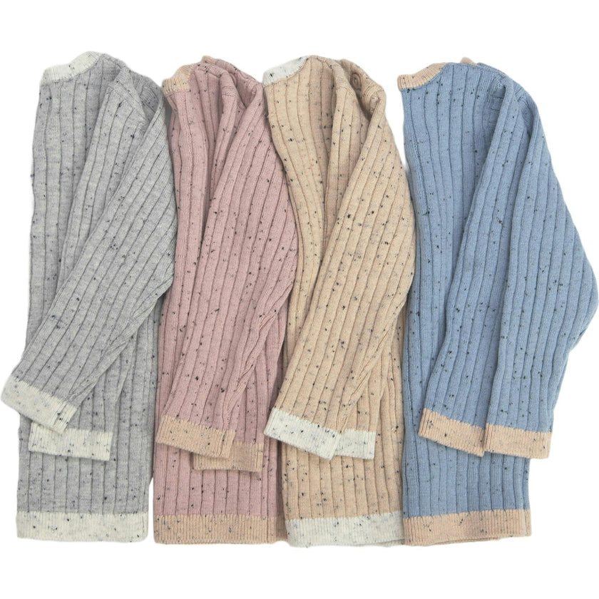 Ribbed Knit Long Sleeve Retro Top