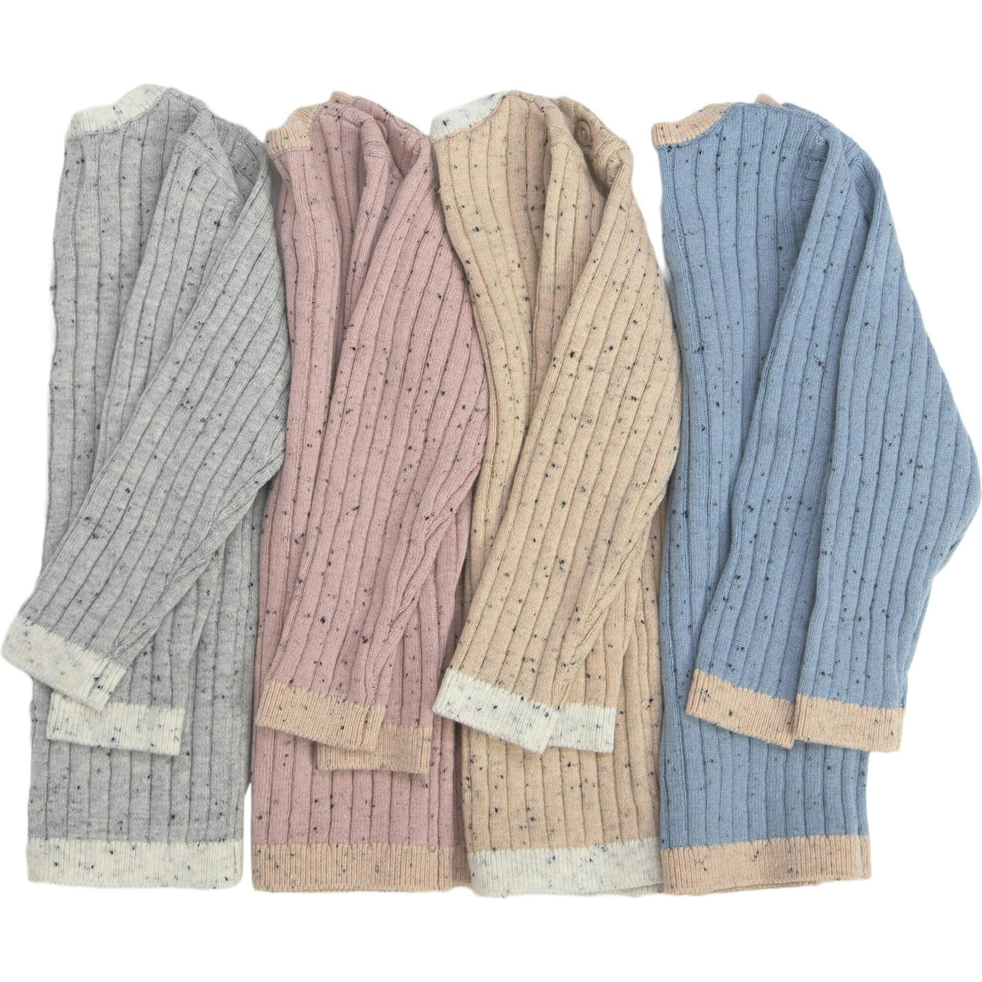 Ribbed Knit Long Sleeve Retro Top
