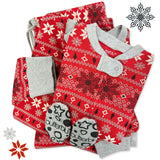 Matching Family Jammies Christmas Pajamas - Nordic Fair Isle Red